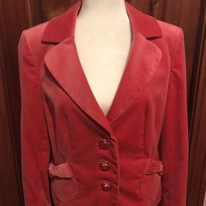 Classifies Entier Pink Velvet Blazer